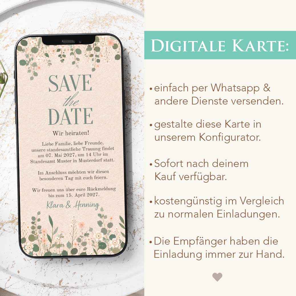 Save the Date Karte Vorlage Herzensprojekt Manufaktur