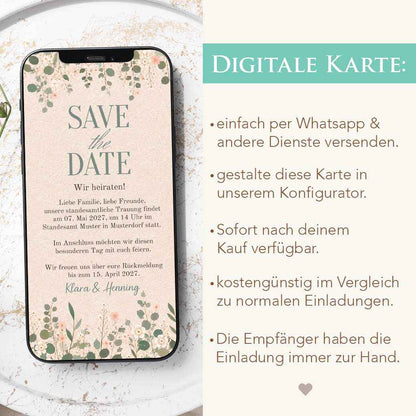 Save the Date Karte Vorlage Herzensprojekt Manufaktur
