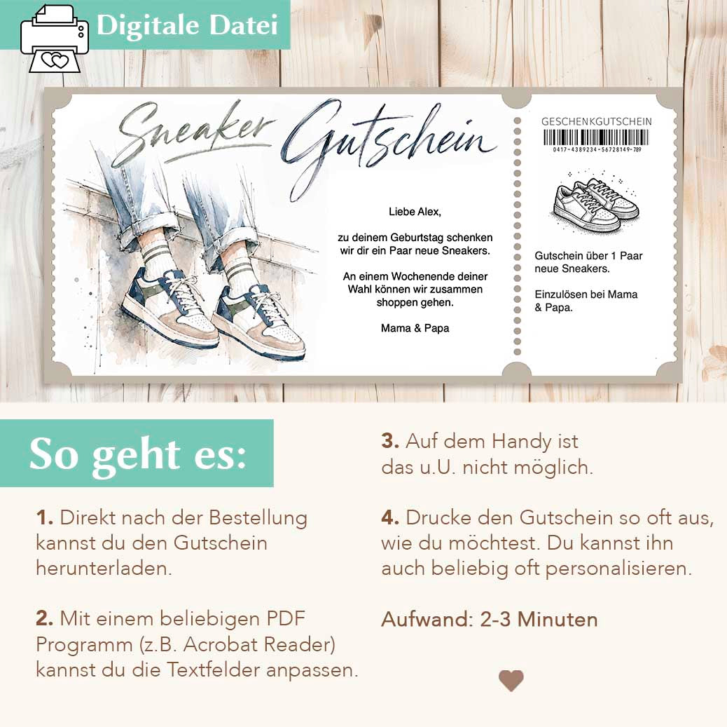 Gutschein Sneaker Herzensprojekt Manufaktur