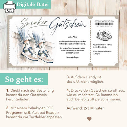 Gutschein Sneaker Herzensprojekt Manufaktur