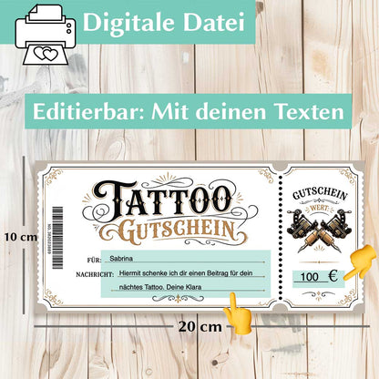 Tattoo Gutschein Vorlage Herzensprojekt Manufaktur