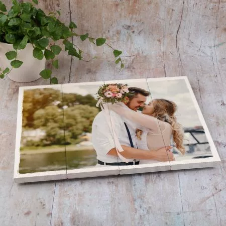 Hochzeitsfoto auf Holz gedruckt