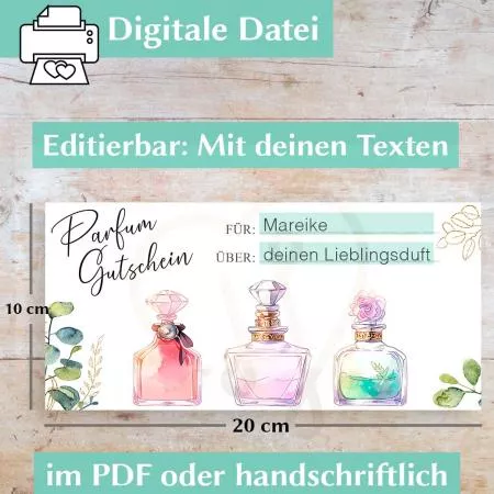 Parfum Gutscheinvorlage PDF