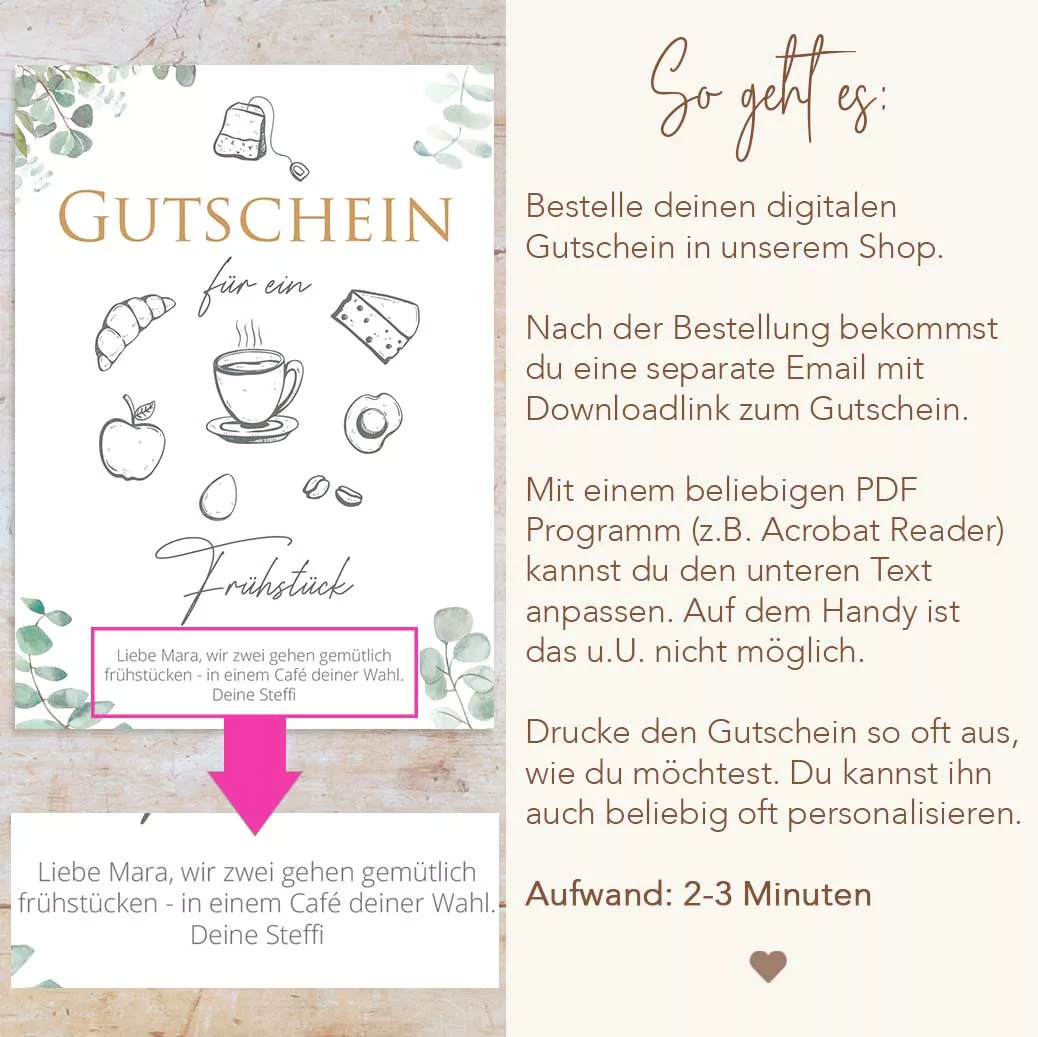 Gutschein Frühstück Vorlage PDF
