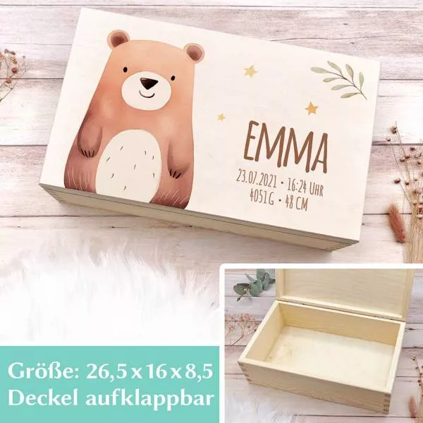 Holzbox personalisiert Baby