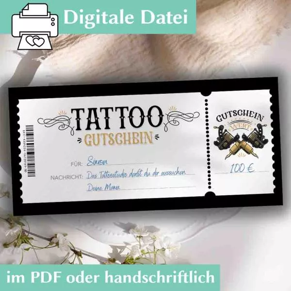 Tattoo Gutschein PDF